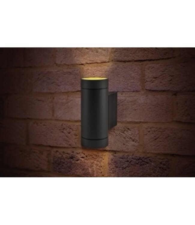 Wandanbauleuchte Versari auf/ab, Schwarz/Antrazit, IP54, (2x GU10-Strahler)