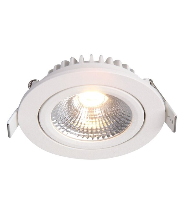 LED-Einbaustrahler 5w Flat, 450 Lumen, 2700K, schwenkbar, IP44, dimmbar, CRI90, weiße Leuchte, Lochgröße 72mm, 2 Jahre Garantie