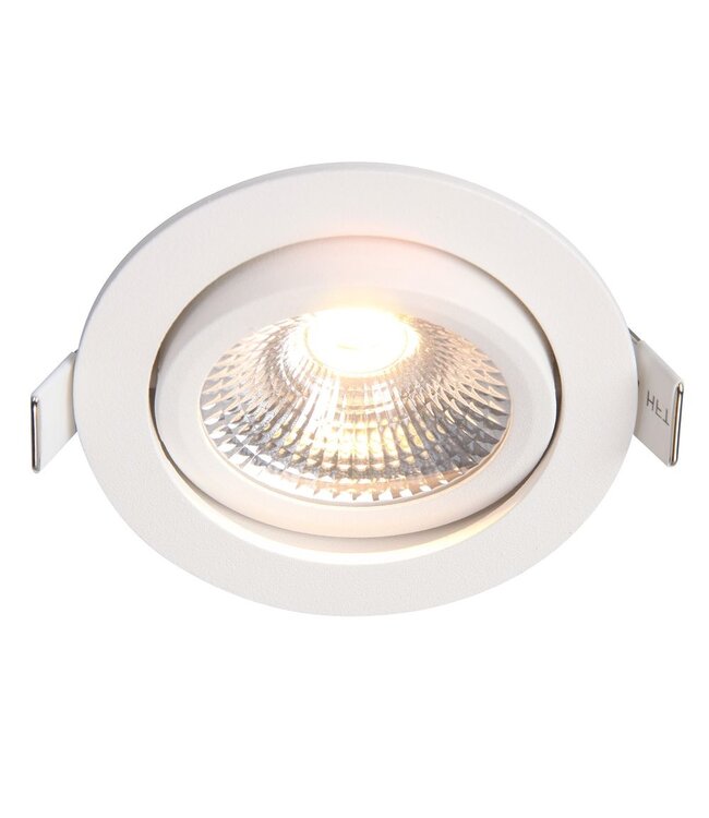 LED-Einbaustrahler 5w Flat, 450 Lumen, 2700K, schwenkbar, IP44, dimmbar, CRI90, weiße Leuchte, Lochgröße 72mm, 2 Jahre Garantie