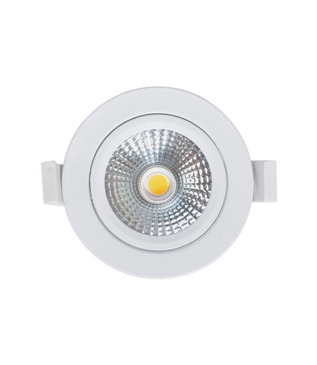 LED-Einbaustrahler 5w Flat, 450 Lumen, Dim To Warm, schwenkbar, IP44, dimmbar, CRI90, weiße Leuchte, Lochgröße 72mm, 2 Jahre Garantie