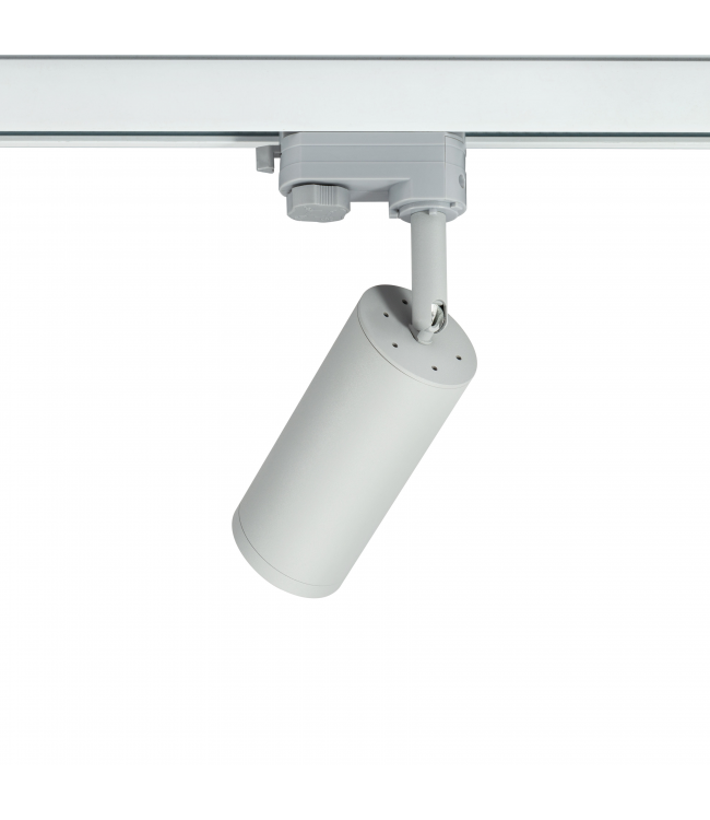 3 Fase Rail armatuur met GU10 Fitting met lange koker, Witkleurige behuizing