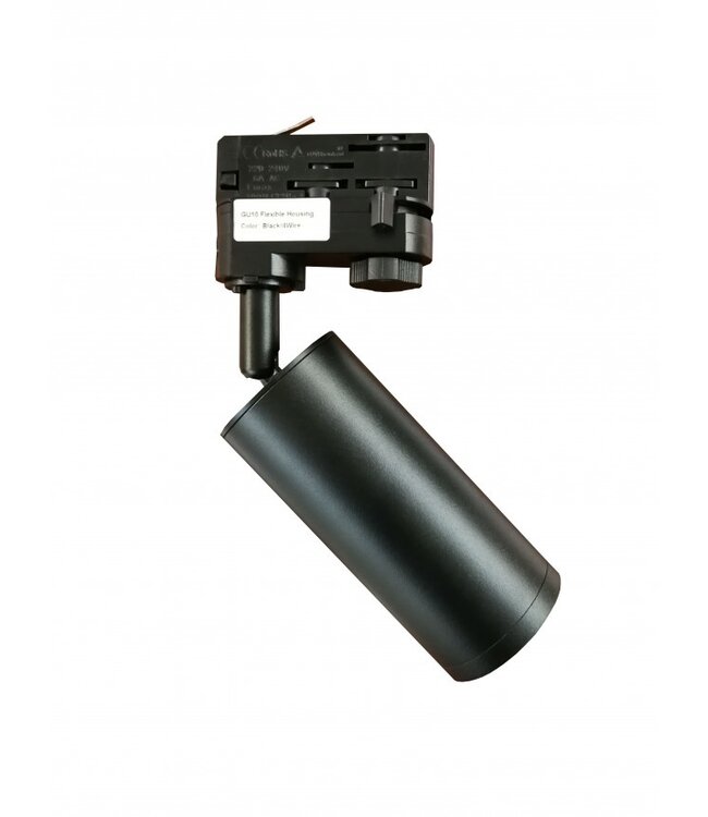 3 Phasen Schienenarmatur mit GU10 Armatur mit langem Rohr, schwarzes Gehäuse