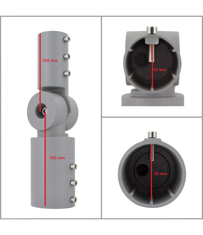 90 Grad Adapter grau für LED Straßenbeleuchtung