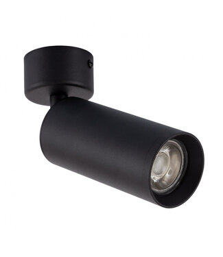 Opbouw Led Spot armatuur met GU10 Fitting met lange koker, zwartkleurige behuizing