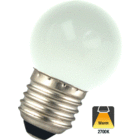 E27 1w Bol Lamp, 30 Lumen, Matte Kap, 2650K Warm Wit