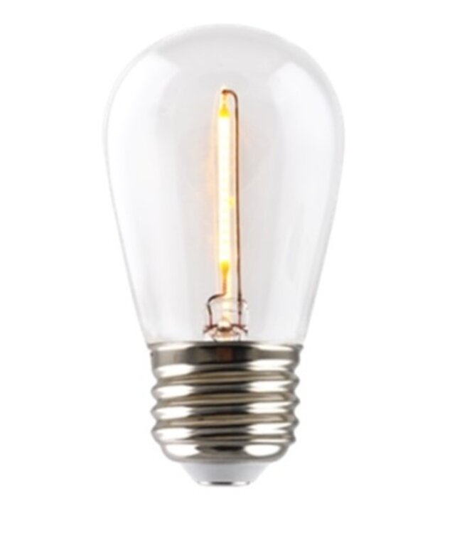 E27 1w Filament Bol Lamp, 35 Lumen, Transparante Kap, 2200K Flame
