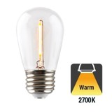 E27 1w Filament Bol Lamp, 35 Lumen, Transparante Kap, 2700K Warm Wit