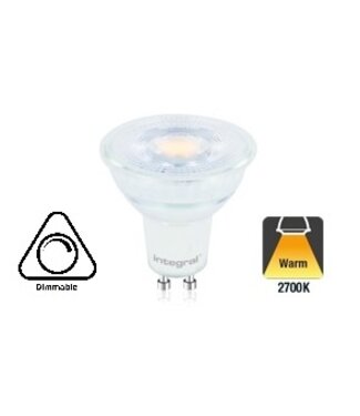 GU10 3,6w, 400 Lumen, 2700K Warm Wit, Glas, Dimbaar 2 Jaar Garantie