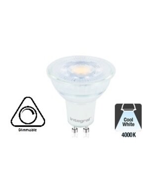 GU10 5,6w, 450 Lumen, 4000K Neutraal Wit, Glas, Dimbaar 2 Jaar Garantie