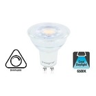 GU10 5,6w, 450 Lumen, 6500K Daglicht Wit, Glas, Dimbaar 2 Jaar Garantie