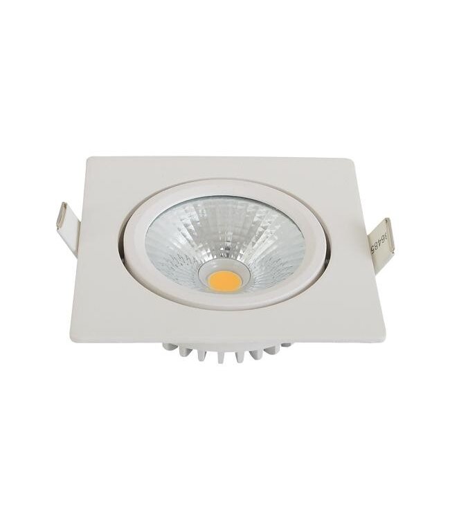 LED-Einbaustrahler 5w Flat Quadrat, 450 Lumen, 2700K, schwenkbar, IP44, dimmbar, CRI90, weiße Leuchte, Lochgröße 75mm, 2 Jahre Garantie