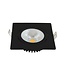 LED-Einbaustrahler 5w Flat Quadrat, 450 Lumen, 2700K, schwenkbar, IP44, dimmbar, CRI90, schwarze Leuchte, Lochgröße 75mm, 2 Jahre Garantie