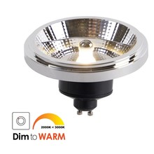 GU10 AR111 LED Spot 12w, 600 Lumen, Dim To Warm, 24°, Dimbaar, 2 Jaar Garantie