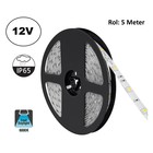 Led Strip ROL 5 Meter 5050SMD, 4,8w/m, 30 led/m, 400Lm/m, 6000K Daglicht wit, 12v, IP65, 10mm, 2 Jaar garantie