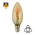 E14 Filament Kaarslamp 4w, H Spiraal, Amber, 160 Lumen, Dimbaar, 2 jaar garantie