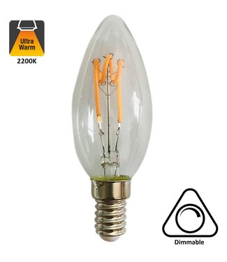 E14 Glühkerzenlampe 4w, H-Spirale, 180 Lumen, dimmbar, 2 Jahre Garantie