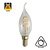 E14 Filament Kaarslamp met Tip 4w, V Spiraal, 180 Lumen, Dimbaar, 2 jaar garantie