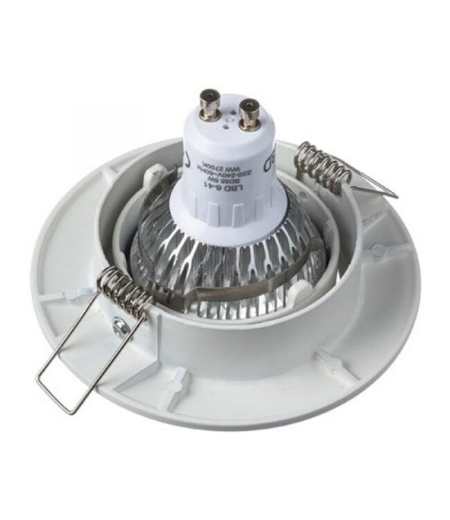 Led-Spot-Leuchte Stahl, tief, schwenkbar, IP20, Klicksystem. Säge Größe 72mm