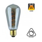 E27 Led Lampe 6,5w Edison, ST64, 2300K Flamme, 325 Lumen, dimmbar, Rauchglas, 2 Jahre Garantie
