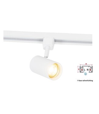 1-Phasen-Schienenstrahler Modern mit GU10-Sockel , Gehäuse weiß