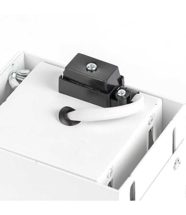 Trimless Inbouw Spot Armatuur, gatmaat 89x89mm, Wit, incl. Stucrand (1x GU10 50mm spot)