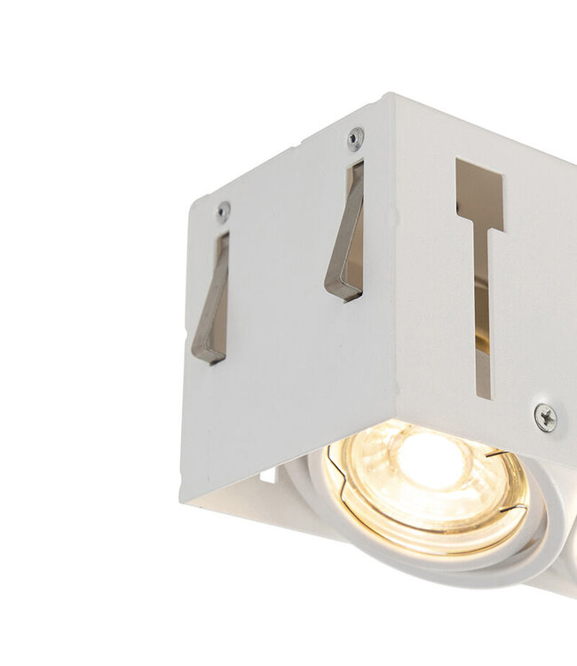 Trimless Inbouw Spot Armatuur, gatmaat 270x89mm, Wit, incl. Stucrand (3x GU10 50mm spot)