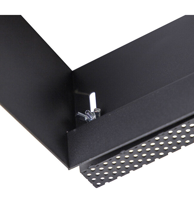 Trimless Einbaustrahler, Lochgröße 157x157mm, schwarz, inkl. Stuckrand (1x GU10 AR111 Spot)