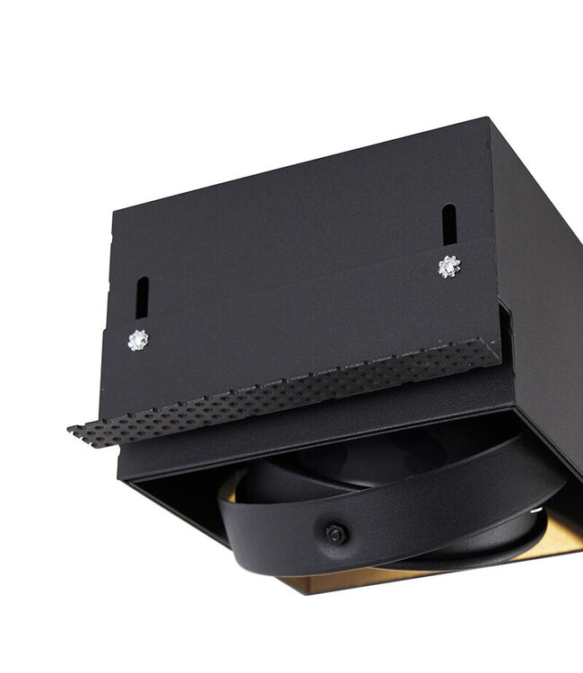 Trimless Einbaustrahler, Lochgröße 157x157mm, schwarz, inkl. Stuckrand (1x GU10 AR111 Spot)