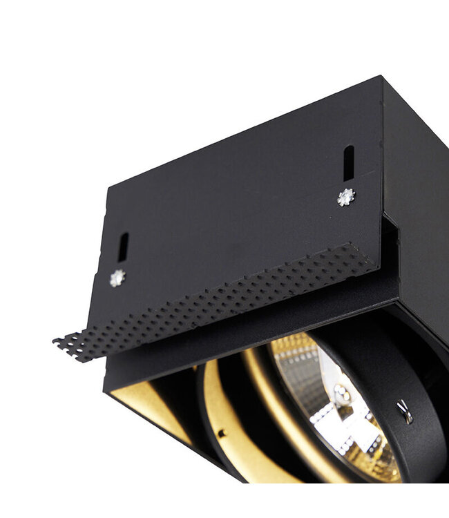 Trimless Einbaustrahler, Lochgröße 300x157mm, schwarz, inkl. Stuckrand (2x GU10 AR111 Spot)