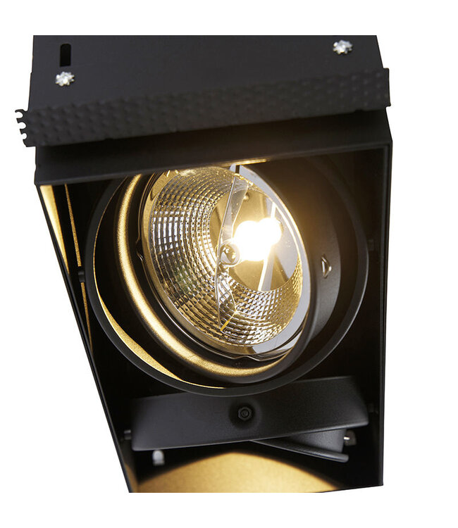 Trimless Einbaustrahler, Lochgröße 300x157mm, schwarz, inkl. Stuckrand (2x GU10 AR111 Spot)