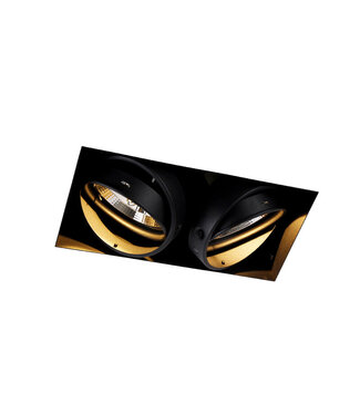 Trimless Inbouw Spot Armatuur, gatmaat 300x157mm, Zwart, incl. Stucrand (2x GU10 AR111 spot)