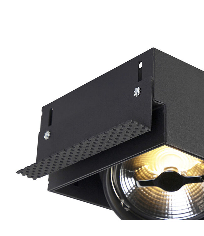 Trimless Inbouw Spot Armatuur, gatmaat 450x157mm, Zwart, incl. Stucrand (3x G53 AR111 spot)