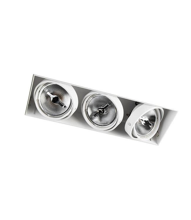 Trimless Einbaustrahler, Lochgröße 450x157mm, weiß, inkl. Stuckkante (3x G53 AR111 Spot)