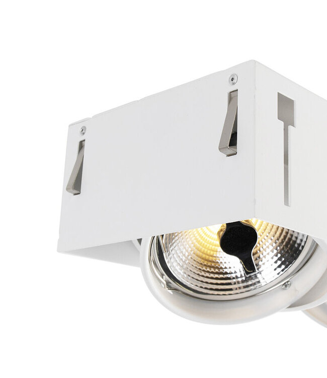Trimless Inbouw Spot Armatuur, gatmaat 450x157mm, Wit, incl. Stucrand (3x G53 AR111 spot)