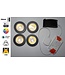 Inbouw LED Spot 4x3w CAB, 4x270 Lumen, 2700K, IP54, Dimbaar, CRI90, Zwart Armatuur, Gatmaat 55mm, 2 Jaar Garantie