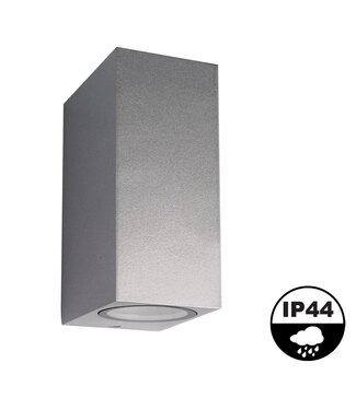 Wandleuchte Mis auf/ab, Silber, IP54, (2x GU10-Spot)