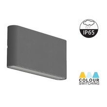 LED Wandlamp Cal 2x3w, 2x 330 lumen, Up/Down , CCT Instelbaar, IP65, Grijs, 2 Jaar Garantie