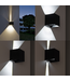LED-Wandleuchte Cube 2x3 Watt, 2x 270 Lumen, dimmbar, IP65, Schwarz, 2 Jahre Garantie