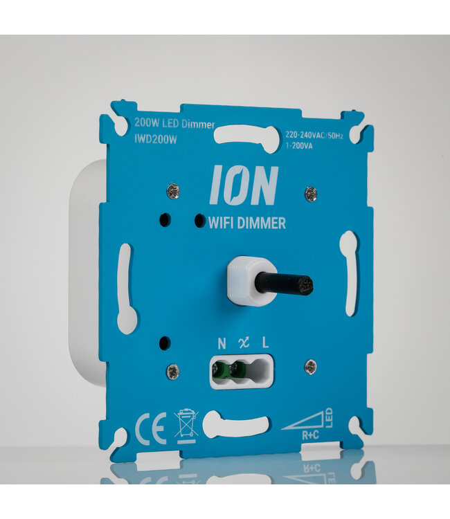 ION Wifi Inbouw LED Dimmer 0.3-200 Watt | Zonder Nul-Draad | Werkt via Tuya App / Google Assistant / Amazon Alexa