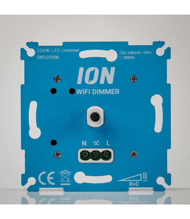ION Wifi Inbouw LED Dimmer 0.3-200 Watt | Zonder Nul-Draad | Werkt via Tuya App / Google Assistant / Amazon Alexa