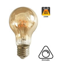 E27 Led Lampe 4w Edison, A60, 2200K Flamme, 270 Lumen, dimmbar, Braunglas, 2 Jahre Garantie