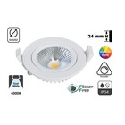 LED-Einbaustrahler 5w Flat, 450 Lumen, 4000K, schwenkbar, IP54, dimmbar, CRI90, weiße Leuchte, Lochgröße 75mm, 2 Jahre Garantie