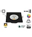 Inbouw LED Spot 5w Flat Vierkant, 450 Lumen, 2700K, Kantelbaar, IP44, Dimbaar, CRI90, Zwart Armatuur, Gatmaat 75mm, 2 Jaar Garantie