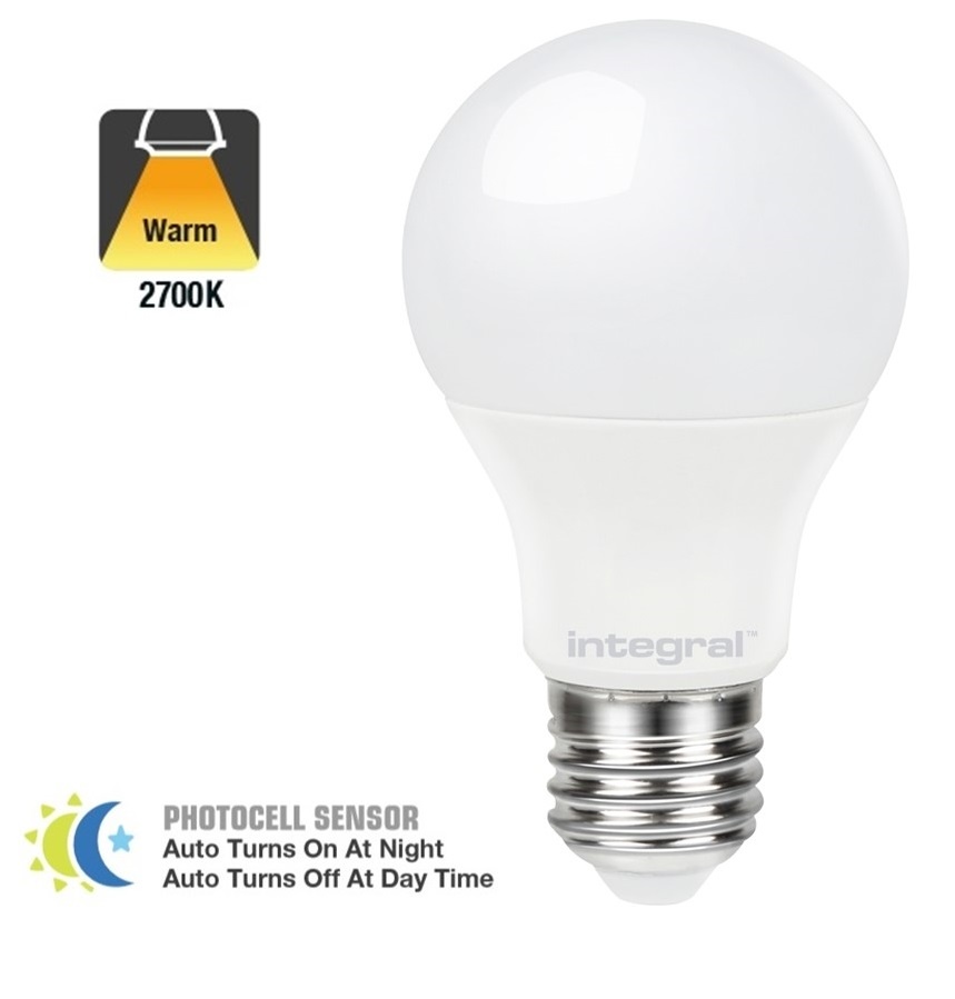 Integral E27 5,5-W-LED-Birne mit integriertem Tag/Nacht-Sensor 