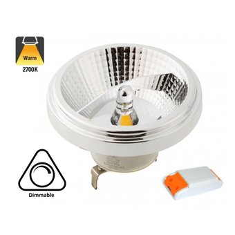 G53 AR111 LED Spot 12w, 700 Lumen, 45°, Incl. Led Driver, Dimbaar, 2 Jaar Garantie