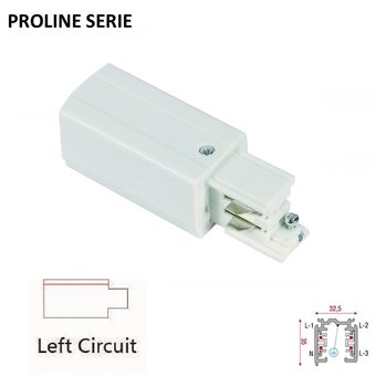 Proline Serie - 3 Fase Rail 4 Wire Aansluitblok  LINKS - Wit