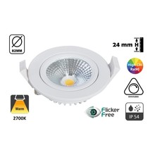 LED-Einbaustrahler 5w Flat, 450 Lumen, 2700K, schwenkbar, IP44, dimmbar, CRI90, weiße Leuchte, Lochgröße 72mm, 2 Jahre Garantie