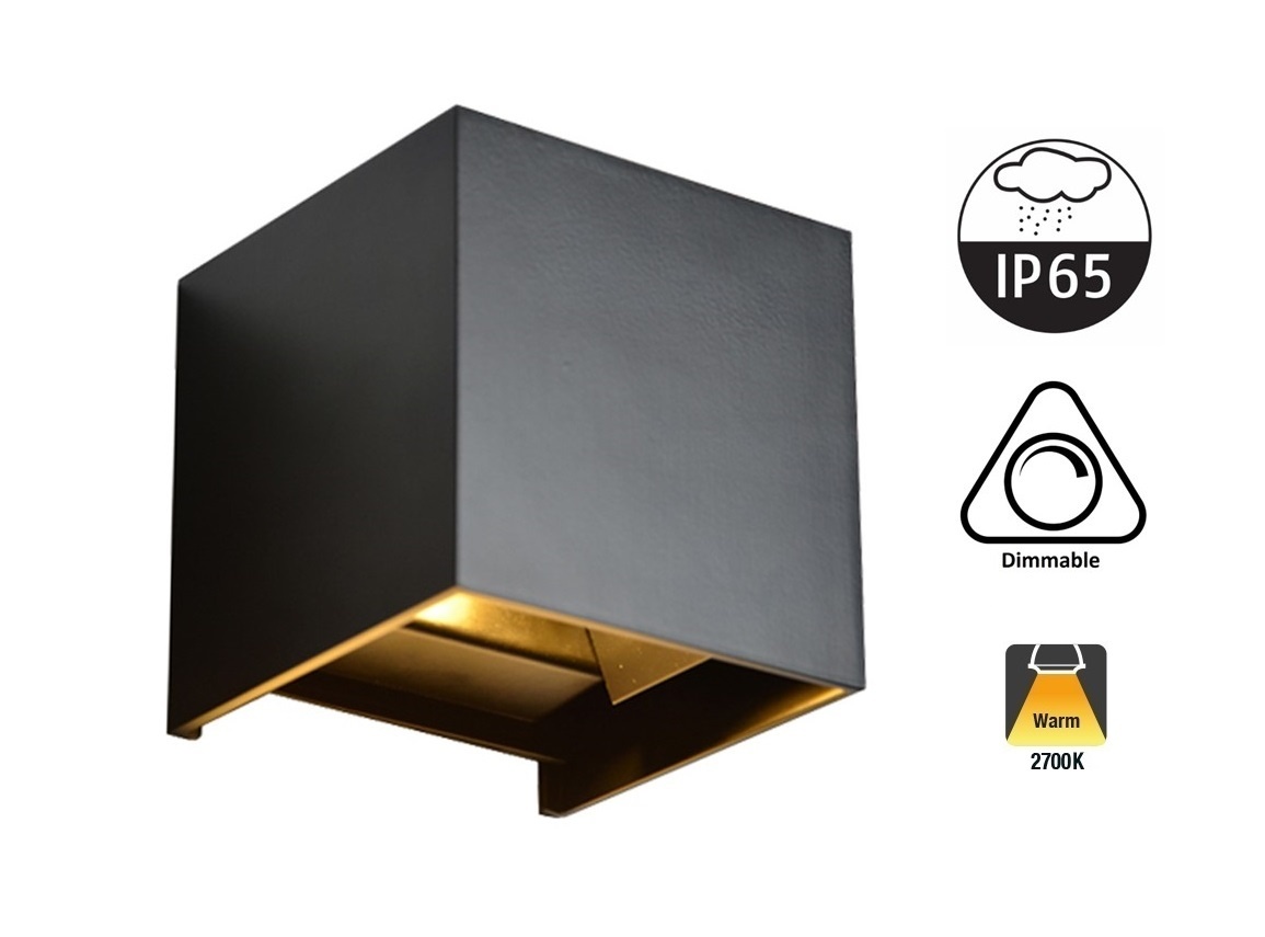 bomoe Wandleuchte Dager Cube LED für innen & außen Weiß – Wandlampe  warmweiß 12 Watt inkl. LED-Board, verstellbarer Lichtkegel, Aluminium  Gehäuse