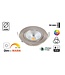 LED-Einbaustrahler 5w Flat, 450 Lumen, Dimmen zum Erwärmen, Schwenkbar, IP44, dimmbar, CRI90, Stahlhalterung, Lochgröße 72mm, 2 Jahre Garantie