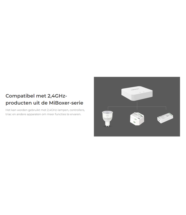 MiBoxer 2.4Hz Gateway Wifi Box, Werkt met Google Assistant of Amazon Alexa